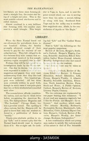 Le Mankatonian était une publication mensuelle pour étudiants à l'école normale d'État de Mankato de 1891 à 1913, comprenant des articles sur l'école, de la poésie, des activités étudiantes et des publicités locales. Banque D'Images