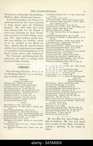 Le Mankatonian était une publication mensuelle qui a fonctionné de 1891 à 1913 à l'école normale d'État de Mankato, couvrant les activités scolaires, les événements sociaux, les articles d'étudiants et les publicités commerciales locales. Banque D'Images