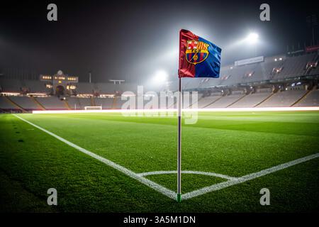 Barcelone, Espagne. 08 mars 2025. Vue générale lors du championnat d'Espagne la Liga match de football entre le FC Barcelone et LE CA Osasuna le 8 mars 2025 à Estadi Olimpic Lluis Companys à Barcelone, Espagne - photo Matthieu Mirville (Sergio Ros)/DPPI crédit : DPPI Media/Alamy Live News Banque D'Images