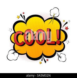 Illustration pop cool dans un style vintage. Arrière-plan vectoriel. Style dessin animé Illustration de Vecteur