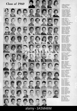 L'annuaire « Sagamore » 1959 de l'école secondaire Roosevelt présente les événements clés, les clubs étudiants, l'athlétisme et les faits saillants de l'année scolaire 1958-1959. Banque D'Images