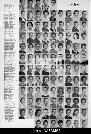 L'annuaire 'Sagamore' de l'école secondaire Roosevelt en 1959 met en évidence les réalisations des étudiants et des professeurs, l'athlétisme et les événements de l'année scolaire 1958-1959. Banque D'Images