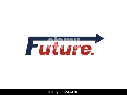 Logo lettre future avec flèche design unique Illustration de Vecteur
