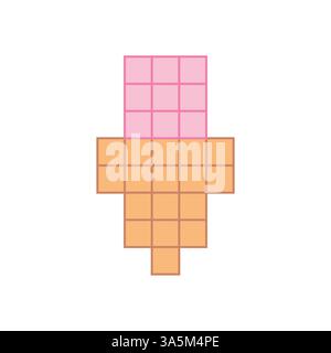 Logo pixel crème glacée avec fond blanc Illustration de Vecteur