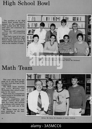 Cette édition 1985 du Wahian Yearbook comprend un registre des étudiants, du personnel, des clubs scolaires, des événements sportifs et des faits saillants de l'année 1984-1985 de Washburn High School. Banque D'Images