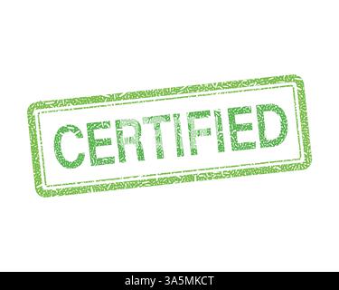Ruban rétro avec timbre certifié vert. Modèle d'étiquette de produit vintage vectoriel. Illustration vectorielle Illustration de Vecteur