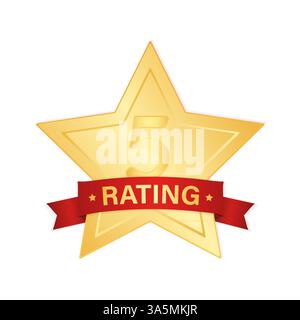 Icône d'étoile dorée sur fond blanc. Étoile brillante. Illustration vectorielle primée. Illustration vectorielle isolée Illustration de Vecteur