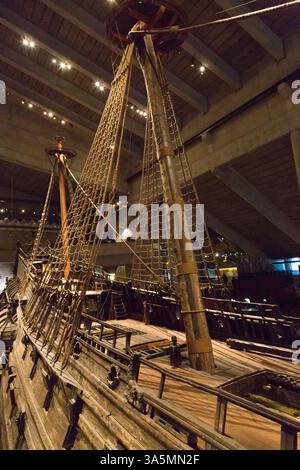 26 octobre 2017. Europe, Suède, Stockholm, île de Djurgarden. Musée maritime Vasa. Navire du XVIIe siècle entièrement intact, restauré. Banque D'Images