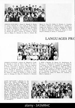 Tiger 1963, le South High School Yearbook, offre un aperçu des activités des étudiants, des réalisations académiques et des succès sportifs de l'année scolaire 1962-1963 en mettant l'accent sur les contributions des étudiants afro-américains. Banque D'Images