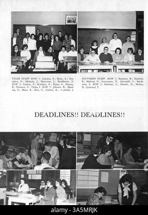 Tiger 1963, l'annuaire de la South High School, documente les événements scolaires importants, les progrès académiques, les réalisations sportives et les diverses contributions des étudiants afro-américains tout au long de l'année scolaire 1962-1963. Banque D'Images