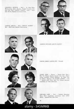 Le South High Yearbook 1963, Tiger, reflète les événements de l'année scolaire 1962-1963, y compris des portraits d'élèves, d'enseignants, de temps forts sportifs et d'activités parascolaires, en mettant l'accent sur l'impact des élèves afro-américains sur l'identité de l'école. Banque D'Images