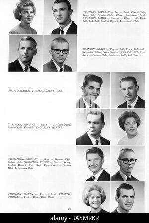 Tiger 1963, le South High School Yearbook, fournit un dossier complet de l'année scolaire 1962-1963, mettant en évidence les portraits d'étudiants, les événements sportifs, les clubs parascolaires et les contributions des étudiants afro-américains à la culture de l'école. Banque D'Images