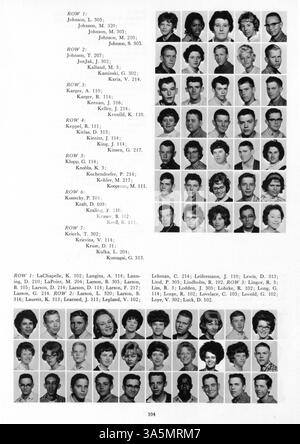 L'édition 1963 du South High Yearbook, Tiger, offre un retour sur l'année académique 1962-1963, documentant les réalisations des étudiants, les événements sportifs, les clubs scolaires et le rôle important des étudiants afro-américains dans la culture de l'école. Banque D'Images