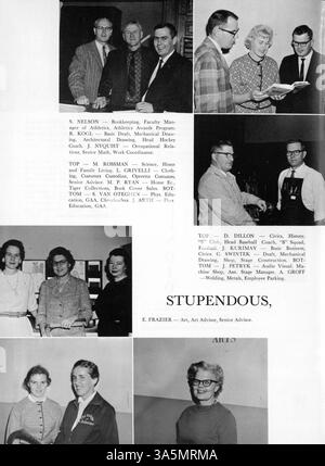 Tiger 1963, le South High School Yearbook, fournit un dossier historique de l'année scolaire 1962-1963, documentant les élèves, les enseignants, les clubs scolaires, l'athlétisme, et en soulignant la contribution des étudiants afro-américains à façonner l'atmosphère de l'école. Banque D'Images