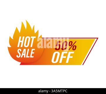 Bannière promo, arrière-plan publicitaire. Étiquette de vente. Bannière abstraite avec promotion rouge chaude sur fond blanc pour la conception promo. Illustration de Vecteur