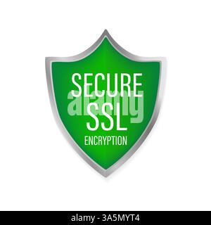 SSL sécurisé sur fond blanc. Vecteur d'icône de protection. Vecteur d'icône d'information. Protection des données. Illustration de Vecteur