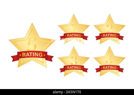 Icône d'étoile dorée sur fond blanc. Étoile brillante. Illustration vectorielle primée. Illustration vectorielle isolée. Illustration de Vecteur