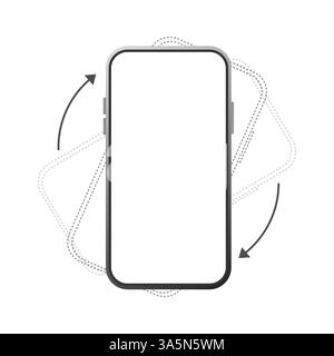 Faites pivoter l'icône isolée du smartphone. Symbole de rotation du périphérique. Tournez votre appareil. Illustration de Vecteur