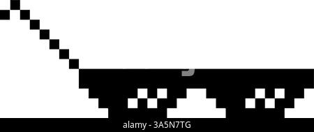 Lunettes de soleil pixelisées drôles. Illustration linéaire simple de lunettes Black Pixel Boss 8 bits. Lunettes élégantes, grand design pour tout usage - isolé sur Illustration de Vecteur
