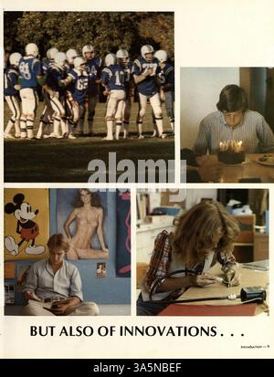 L'annuaire « réflexions » de Blake School (1979) met en lumière les moments clés de l'année scolaire 1978-1979 en mettant l'accent sur les étudiants, les enseignants, l'athlétisme et les activités parascolaires. Banque D'Images