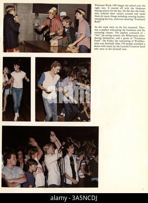 Cette édition 1984 du Wahian Yearbook présente la vie académique de Washburn High School, avec des contributions d'étudiants, de professeurs, d'équipes sportives et de divers clubs scolaires au cours de l'année académique 1983-1984. Banque D'Images