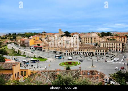 Segovia's Plaza 2017 : une vue panoramique de l'histoire - Super Focus et Gigapixel Banque D'Images