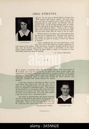 Le Polaris Yearbook 1933 de North High School recense les réalisations des étudiants, les contributions des professeurs, les événements sportifs, les clubs et l'histoire culturelle afro-américaine de l'année scolaire 1932-1933. Banque D'Images