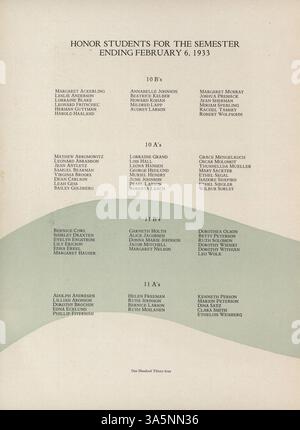 Le Polaris Yearbook 1933 de North High School met en lumière le corps étudiant, les programmes sportifs, les clubs scolaires et l'histoire afro-américaine, documentant l'année scolaire 1932-1933. Banque D'Images