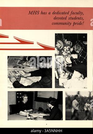 L'annuaire Cardinal 1964 de Marshall High School présente l'année académique 1963-1964, mettant en vedette les étudiants, les clubs, l'athlétisme, et un accent significatif sur l'histoire afro-américaine. Banque D'Images