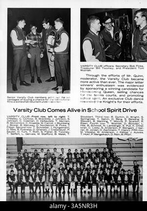Cet annuaire 1967 du lycée Benilde présente les faits saillants du sport, de l'enseignement et de la vie étudiante, couvrant la période 1956-1967. Banque D'Images