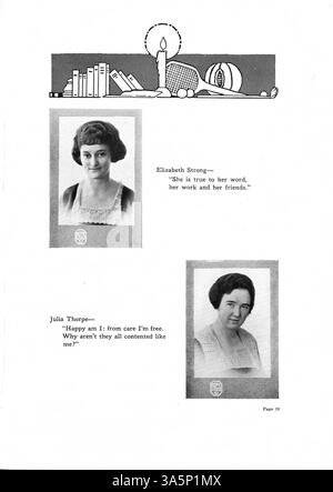 L'annuaire « Tatler » 1921 du Northrop Collegiate commémore les réalisations scolaires, sociales et sportives des élèves au cours de l'année scolaire 1920-1921-1998. Banque D'Images