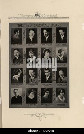 L'East High Yearbook 1923, Cardinal, recense la vie étudiante, la faculté, l'athlétisme, clubs et événements notables de l'année scolaire 1922-1923 à East High School. Banque D'Images