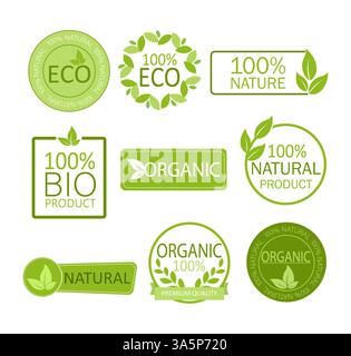 Emblème végétalien. Logo rond. Logo vectoriel. Produit naturel. Icône de feuille naturelle. Emblème végétalien. Une alimentation saine et fraîche. Mode de vie sain. Illustration de Vecteur