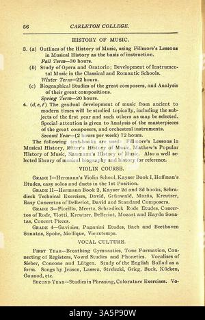 Le catalogue 1899-1900 du Collège Carleton présente des cours universitaires, des anciens élèves, des professeurs, des listes d'étudiants, des descriptions de département, et des informations sur les diplômes honorifiques et les admissions. Banque D'Images
