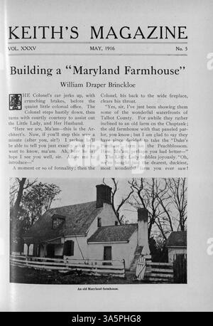 Keith's Magazine, publié mensuellement en 1916 par l'architecte Max L. Keith, présente des plans de maisons, des illustrations architecturales et des estimations de coûts de construction. Le contenu supplémentaire comprend des articles de décoration et de paysage, ainsi que des publicités pour les matériaux de construction. Il manque des pages à certains volumes. Banque D'Images