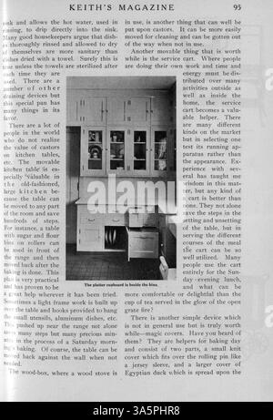 Keith's Magazine, une publication mensuelle de 1916 par Max L. Keith, offre des plans de conception de maison, des descriptions détaillées et les coûts de construction. Le magazine comprend des articles sur la construction de maisons, la décoration intérieure et l'aménagement paysager, ainsi que des annonces pour les matériaux de construction et l'ameublement de maison connexes. Certaines questions couvrent les conceptions d'église et d'école. Banque D'Images