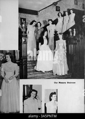 L’édition 1941 de l’annuaire de la Margaret’s Academy, Dayesye, présente les faits saillants de la participation des étudiants et des professeurs, de l’athlétisme, des clubs et d’autres événements de l’année scolaire 1940-1941-2016. Banque D'Images