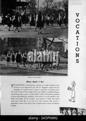 L'édition 1941 de Dayesye de la formation Margaret's Academy rassemble les événements clés, les réalisations sportives, les réalisations étudiantes et les clubs parascolaires de l'année 1940-1941. Banque D'Images
