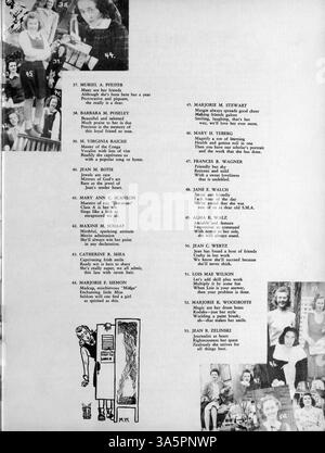 L’édition 1941 de Dayesye, l’annuaire de la Margaret’s Academy, saisit des moments des événements scolaires, de l’athlétisme, des clubs et de la vie étudiante au cours de l’année scolaire 1940-1941/09. Banque D'Images