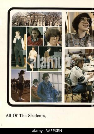 Le West High Yearbook 1978, 'Hesperian', documente les événements clés et les personnes à West High School de Minneapolis au cours de l'année scolaire 1977-1978. Il comprend les dossiers des étudiants, des professeurs, des clubs, de l'athlétisme et d'autres activités scolaires importantes. Banque D'Images
