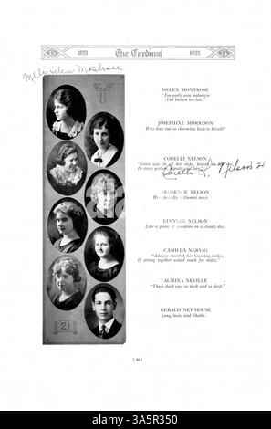 L’annuaire Cardinal 1921 documente les réalisations des étudiants, les contributions des professeurs et les faits saillants de l’athlétisme et des clubs d’East High au cours de l’année scolaire 1920-1921. Banque D'Images
