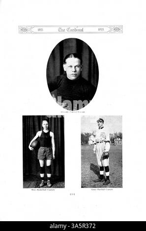 L’annuaire Cardinal 1921 met en lumière les élèves, les enseignants, l’athlétisme, les clubs et les événements majeurs de l’année scolaire 1920-1921 d’East High. Banque D'Images