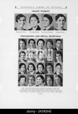 L'annuaire du Minnesotan 1933 de la Minnesota School of Business documente les étudiants, les professeurs et les événements clés de l'année scolaire 1932-1933. Banque D'Images