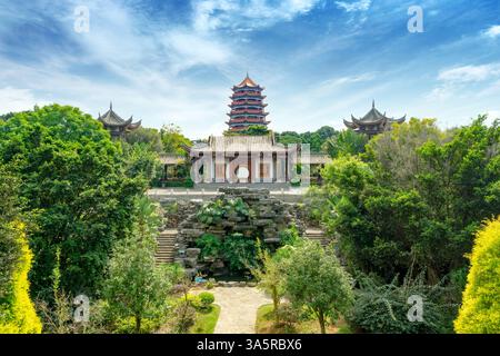 Tour Zhuzi dans Pomegranate Manor, Mengzi, Yunnan, Chine. Banque D'Images