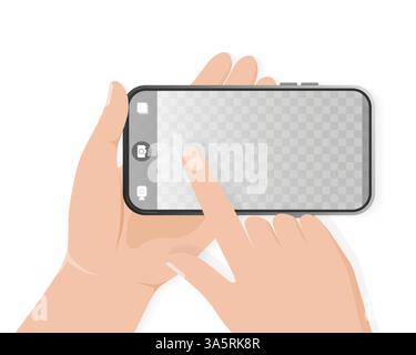 Photographie à la main dessinée avec smartphone. Téléphone portable. Illustration vectorielle d'icône de smartphone. Cadre photo. Icône téléphone. Cadre de caméra. Illustration de Vecteur