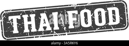 timbre alimentaire thaïlandais. signe rectangulaire de nourriture thaïlandaise isolé sur fond transparent Illustration de Vecteur