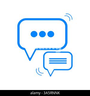 Icône de vecteur de bulle de parole. Icône bleue fine pour le chat. Illustration de Vecteur