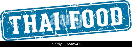 timbre alimentaire thaïlandais. signe rectangulaire de nourriture thaïlandaise isolé sur fond transparent Illustration de Vecteur