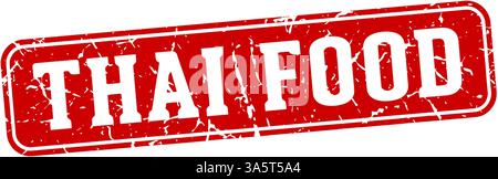 timbre alimentaire thaïlandais. signe rectangulaire de nourriture thaïlandaise isolé sur fond transparent Illustration de Vecteur