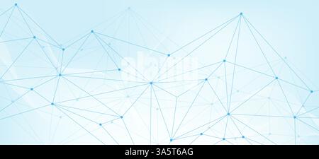 Points et lignes de connexion numériques abstraits. Fond polygonal technologique. Structure de connexion de réseau. Effet plexus. Illustration. Banque D'Images